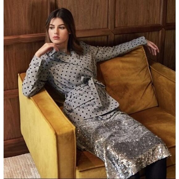 FRNCH Paris Evaleen Sequin Tiered Midi Skirt Sz. S - Picture 2 of 8